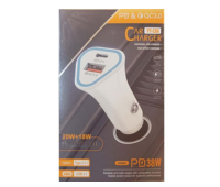 شاحن سيارة بمنفذي USB وType C