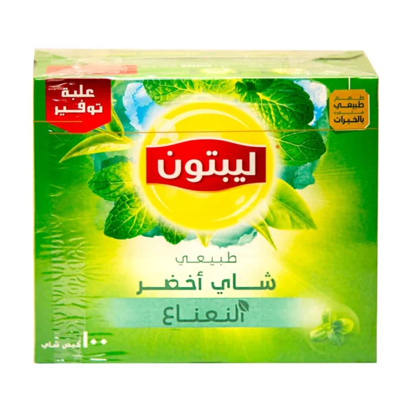 شاي ليبتون اخضر بالنعناع 100 ميدالية