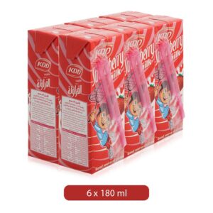 KDD كي دي دي حليب بنكهة الفراولة، 6 x 180ml