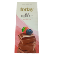 شوكولاتة توداي بالحليب والفواكة الحمرا 150غ