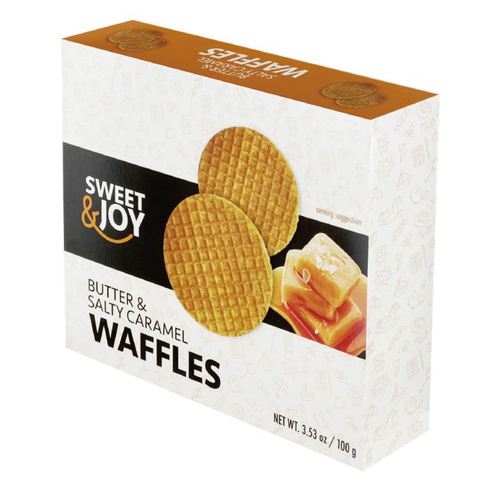 وافل بالزبدة الحلوة والكراميل المالح - ١٠٠ غرام