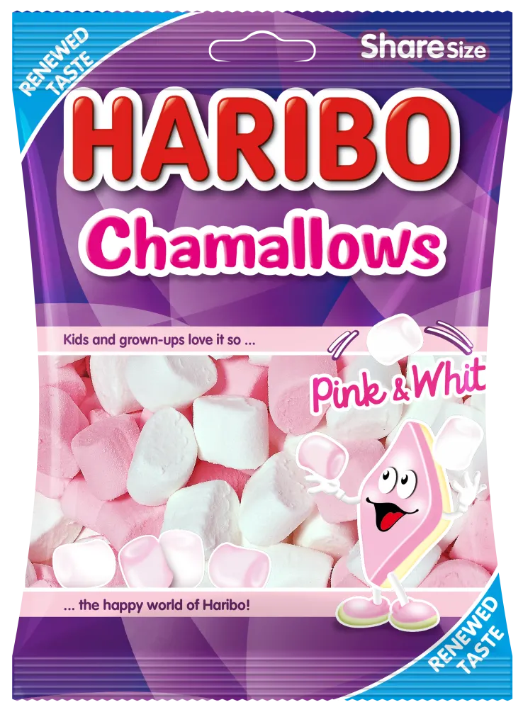 هاريبو شاملوز وردي وأبيض 150 جرام