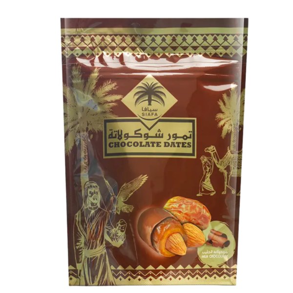 تمر بالشوكولاتة الحليب محشوه باللوز 100 جرام