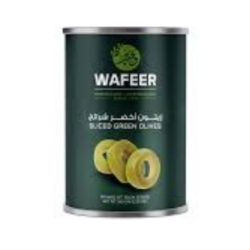 زيتون اخضر شرائح وفير علبة 350 غم