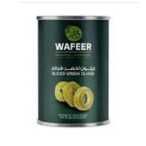 زيتون اخضر شرائح وفير علبة 350 غم