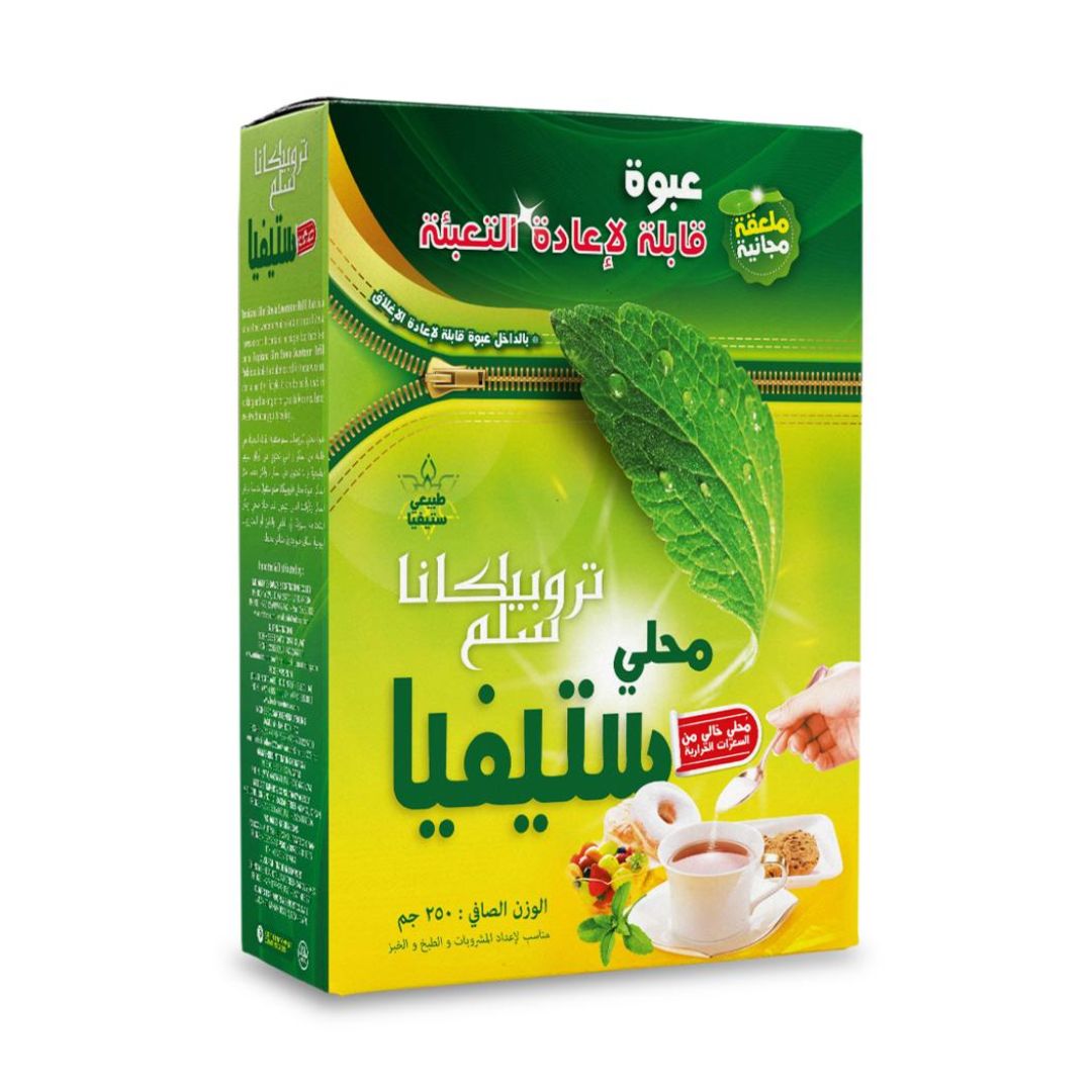 TRP-STS-250 محلي تروبيكانا خالي السعرات ستيفيا باودر 250غم - الصورة 1