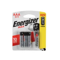 إنرجايزر ماكس بطاريات AAA عدد 3 + 1 مجانًا