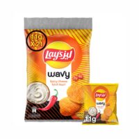 رقائق بطاطس ليز ويڤي بالجبنة الحارة 21 كيسًا