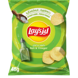  رقائق بطاطس بالملح والخل من ليز بوزن 48 جرام.