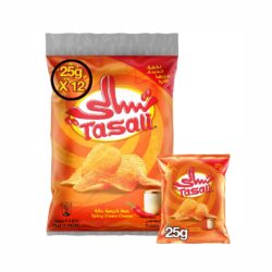 رقائق بطاطس تسالي بنكهة الجبنة الكريمية الحارة 12 كيسًا