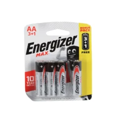 إنرجايزر ماكس بطاريات AA عدد 3 + 1 مجانًا