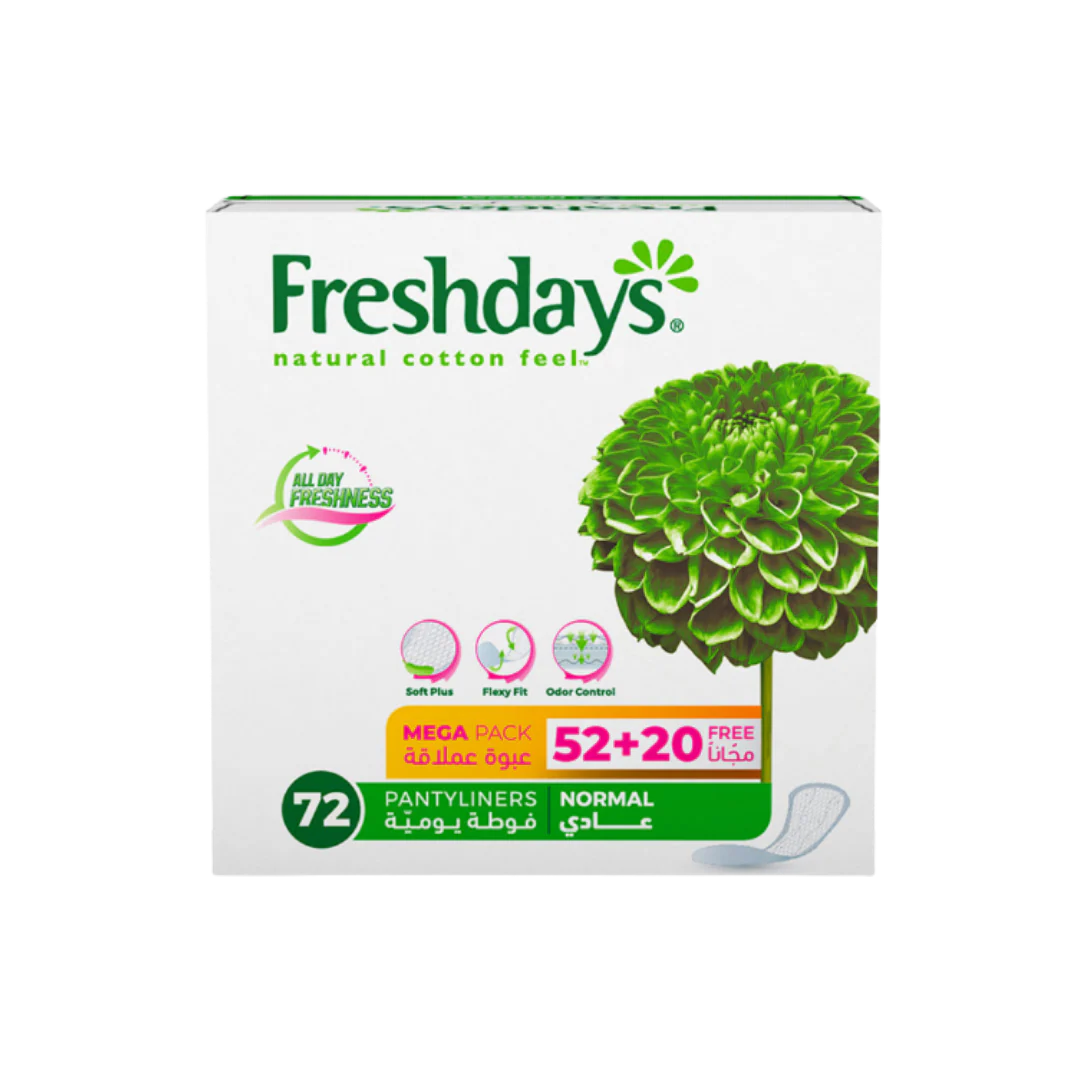 Fresshdays فوط نسائية يومية -حجم عادي- 72pcs