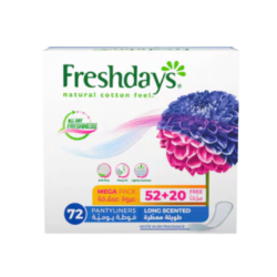 Fresshdays فوط نسائية يومية -حجم طويل معطرة- 72pcs