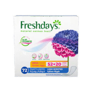 Fresshdays فوط نسائية يومية -حجم طويل معطرة- 72pcs