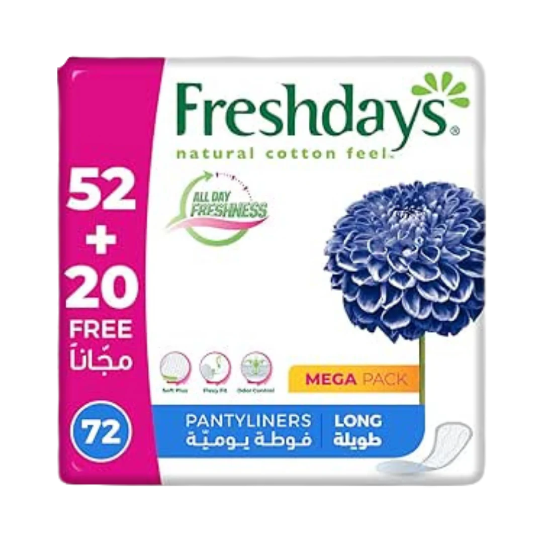 Fresshdays فوط نسائية يومية -حجم طويل- 72pcs