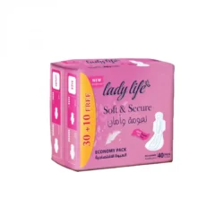 LadyLife فوط نسائية -حجم كبير- 40pcs