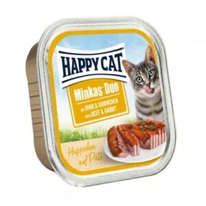 HAPPY CAT طعام قطط 100g نكهة لحم البقر والارانب