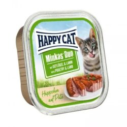 HAPPY CAT طعام قطط 100g نكهة الدجاج ولحم الضان
