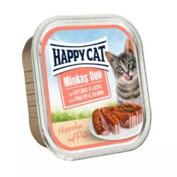 HAPPY CAT طعام قطط 100g نكهة لحم البقر والسلمون