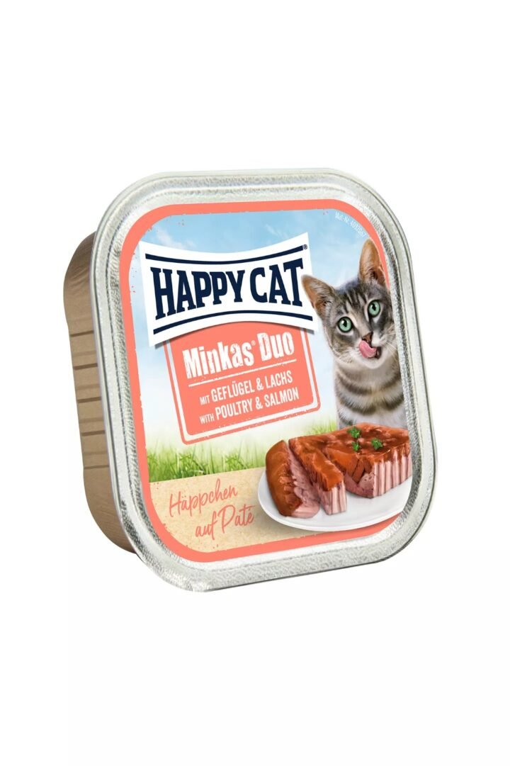 HAPPY CAT طعام قطط 100g نكهة الدجاج والسلمون