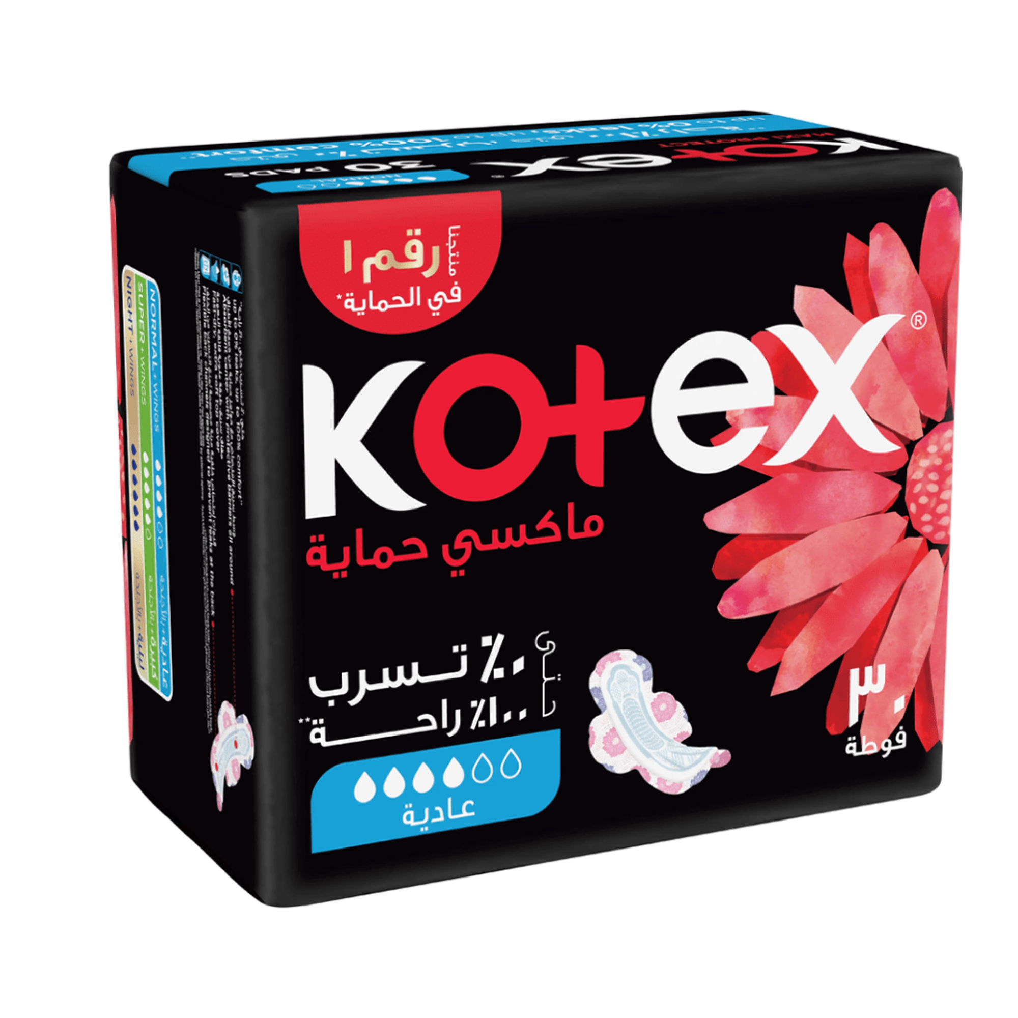 Kotex فوط نسائية -ماكسي حجم عادي- 30pcs