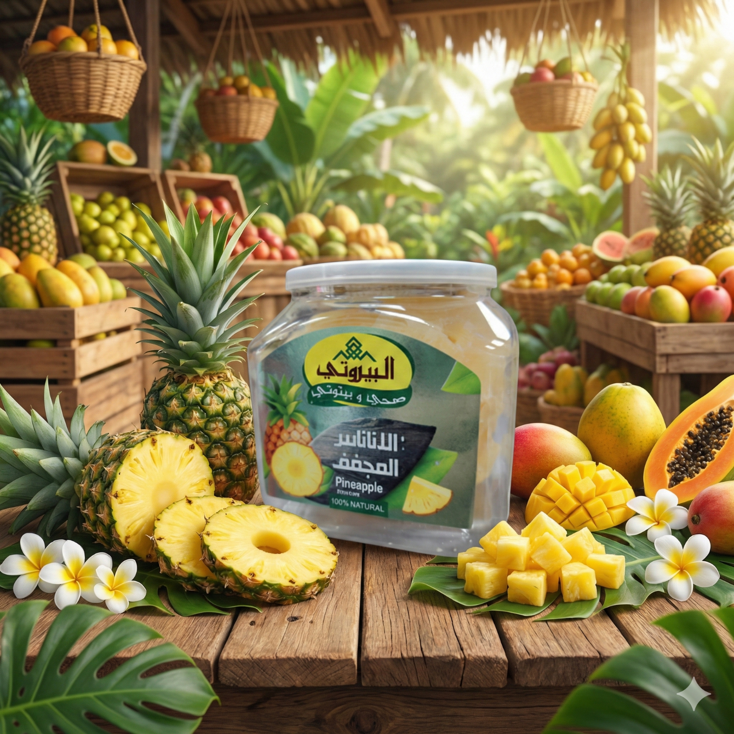 البيروتي شرائح الاناناس مجفف 200 غرام