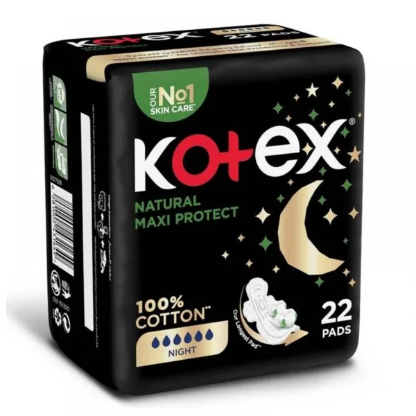 Kotex فوط نسائية ليلية -طبيعية ماكسي- 22pcs