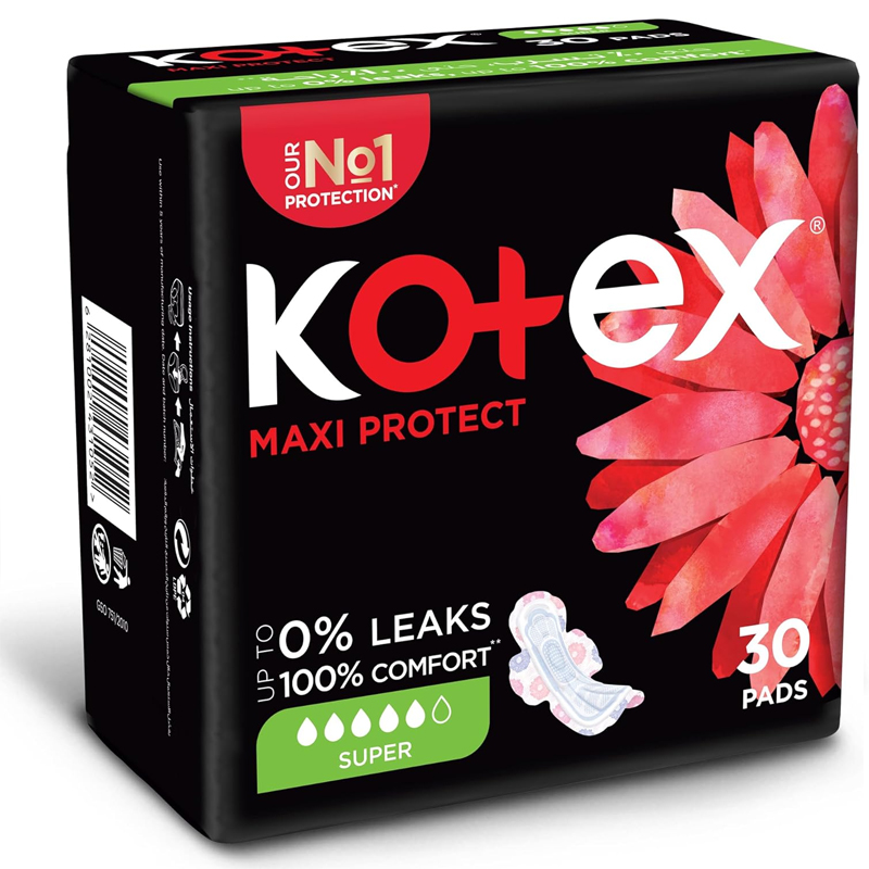 Kotex فوط نسائية -ماكسي حجم كبير- 30pcs