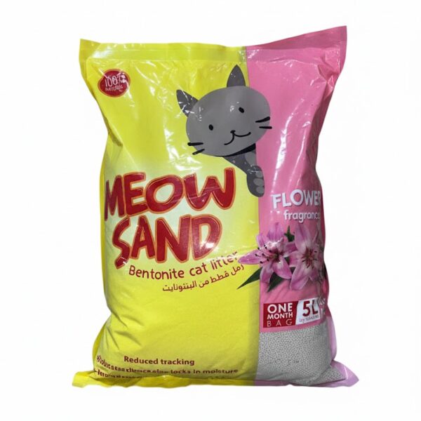 MEOW SAND رمل قطط من البنتونايت 5L بعطر الزهور