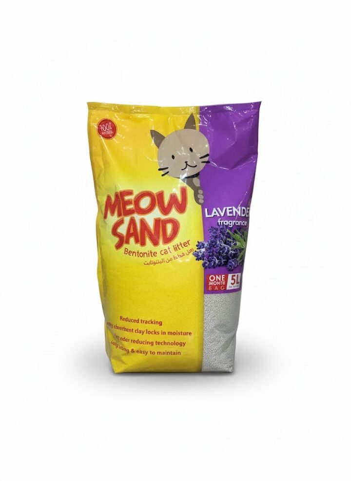 MEOW SAND رمل قطط من البنتونايت 5L بعطر اللافندر