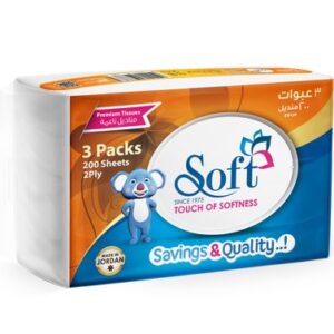 مناديل سوفت 200منديل*3عبوات