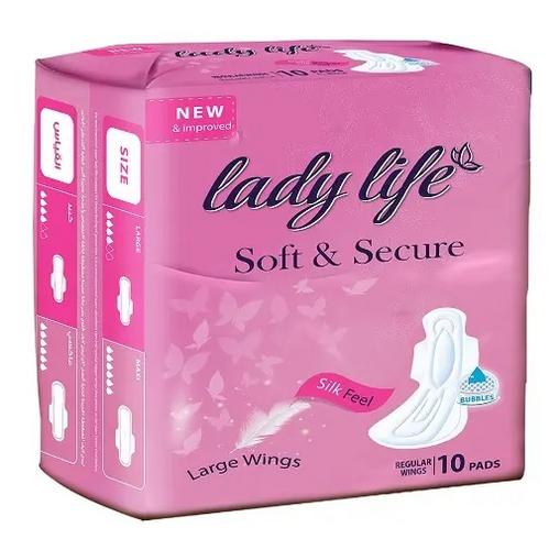 LadyLife فوط نسائية -حجم كبير- 10pcs