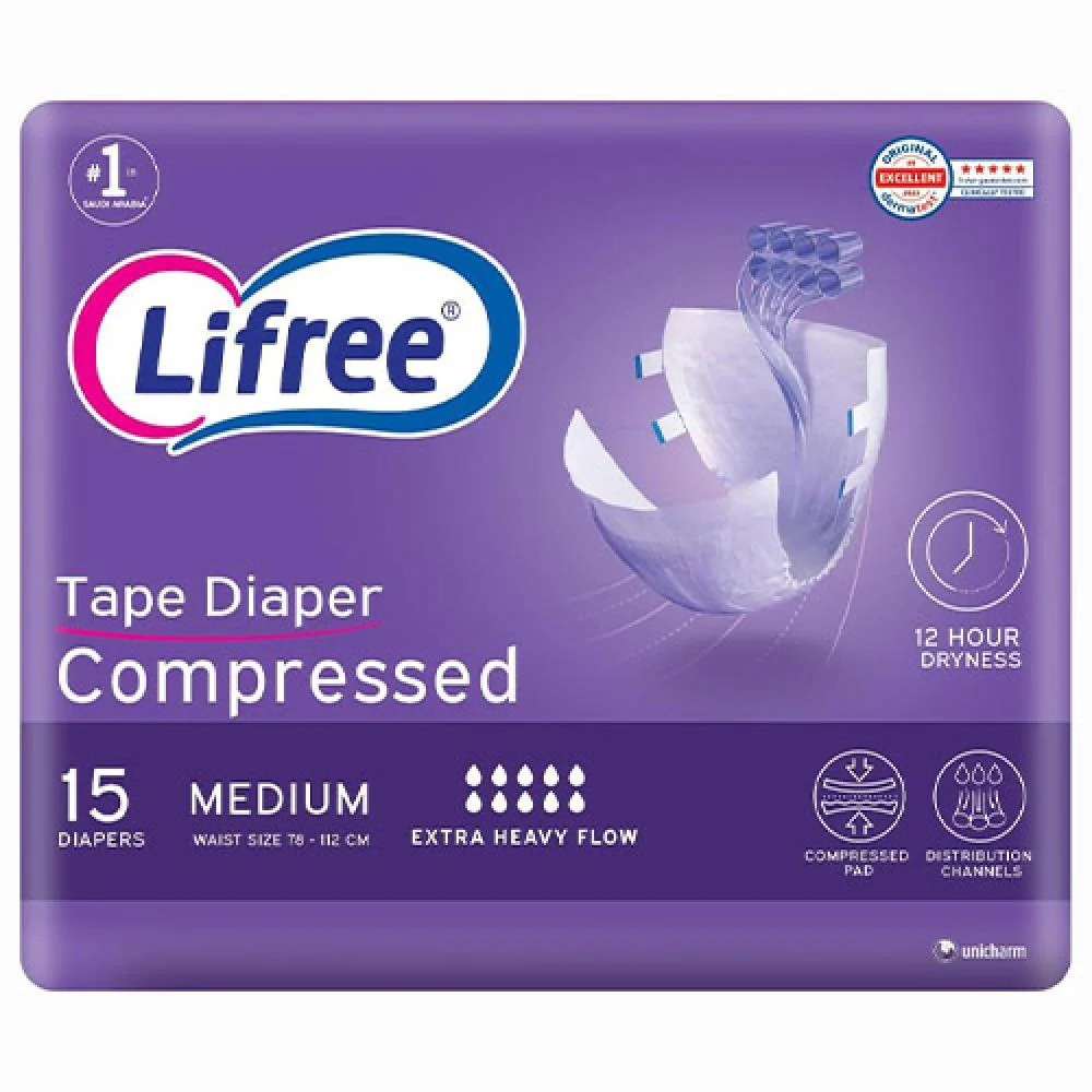 ليفري حفاضات لكبار السن - شريط لاصق - للسلس الغزير جدا مقاس وسط 15 حفاض