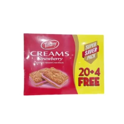 تيفاني بسكويت كريمة  بنكهة الفراولة 16 غرام * 20 * 4 قطع