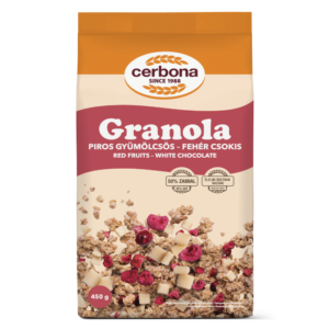 جرانولا الفواكه الحمراء والشوكولاتة البيضاء ٤٥٠ غرام