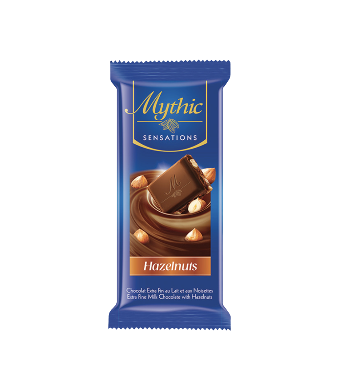 لوح شوكولاتة ميثيك سينسيشنز بالحليب والبندق Mythic Sensations  80g