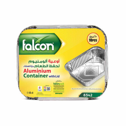 R - وعاء ألومنيوم فالكون مع غطاء (8342) - 10 قطع