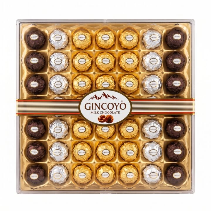 علبة شوكولاتة جينكوفو (Gincoyo)  مشكلة  بتغليف أنيق 56 قطعة
